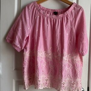 Talbots Pink Top with lace Detailing